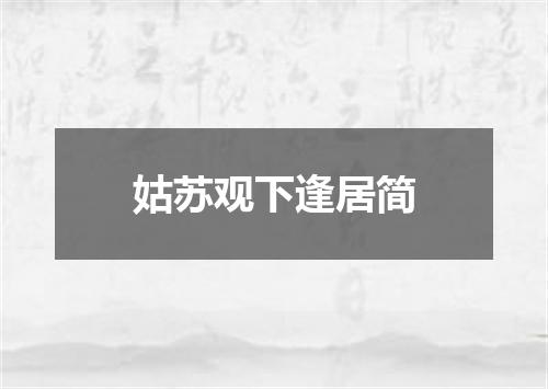 姑苏观下逢居简