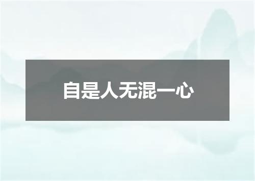 自是人无混一心