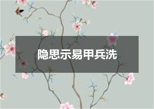 隐思示易甲兵洗