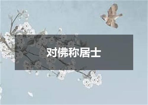 对佛称居士