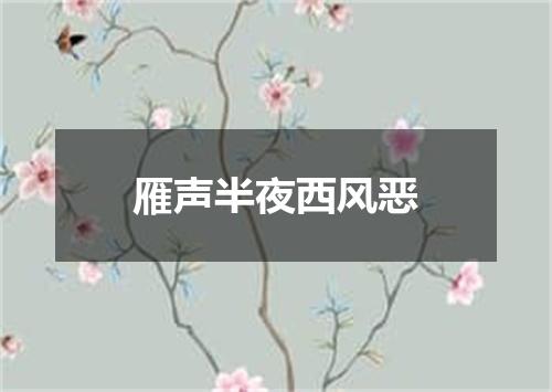 雁声半夜西风恶