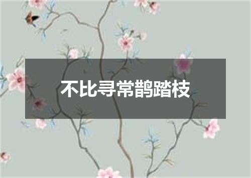 不比寻常鹊踏枝