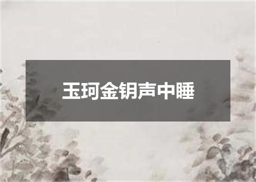 玉珂金钥声中睡