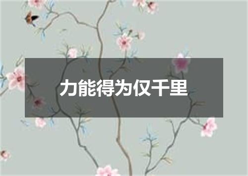 力能得为仅千里