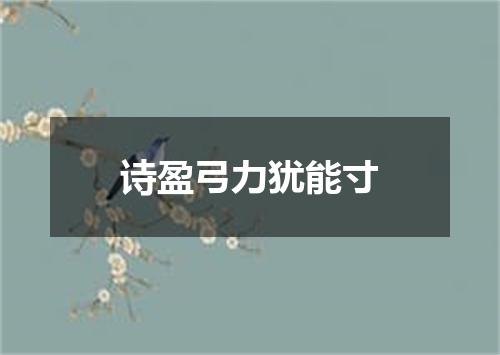 诗盈弓力犹能寸