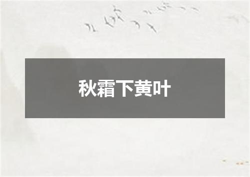 秋霜下黄叶