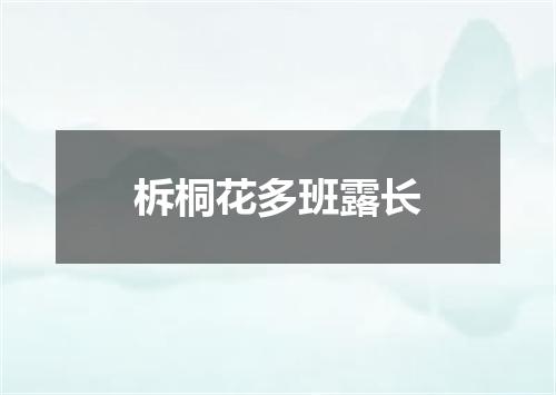 柝桐花多班露长