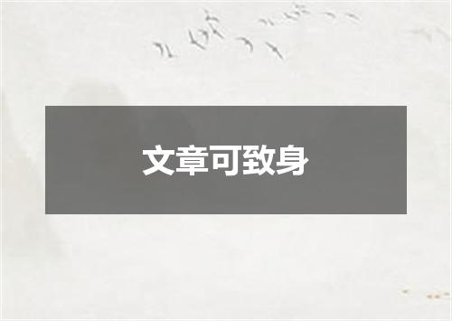 文章可致身