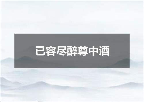 已容尽醉尊中酒