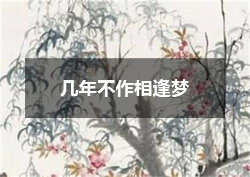 几年不作相逢梦