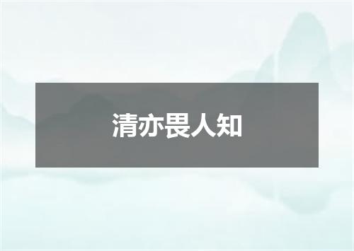 清亦畏人知