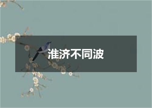 淮济不同波