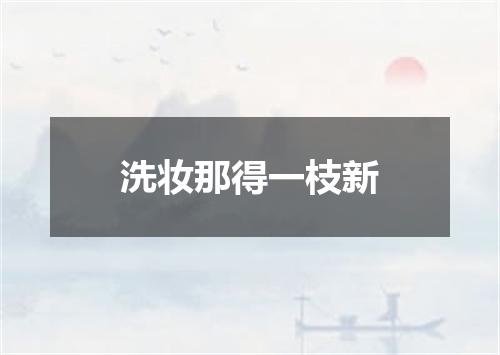 洗妆那得一枝新