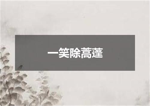 一笑除蒿蓬