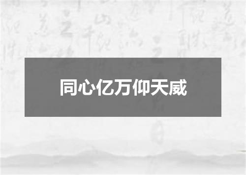同心亿万仰天威