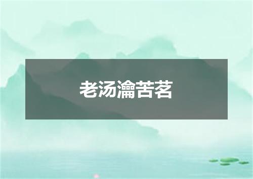 老汤瀹苦茗