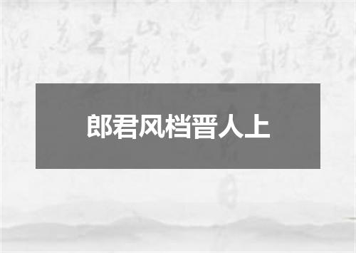 郎君风档晋人上