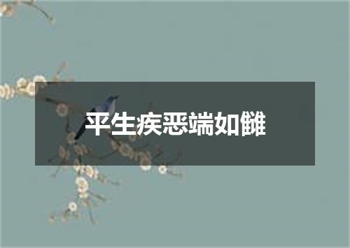 平生疾恶端如雠