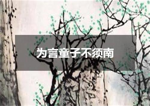 为言童子不须南