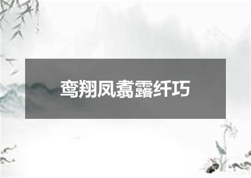 鸾翔凤翥露纤巧