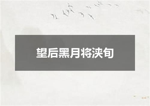望后黑月将浃旬