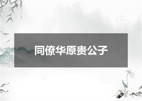 同僚华原贵公子