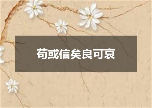 苟或信矣良可哀