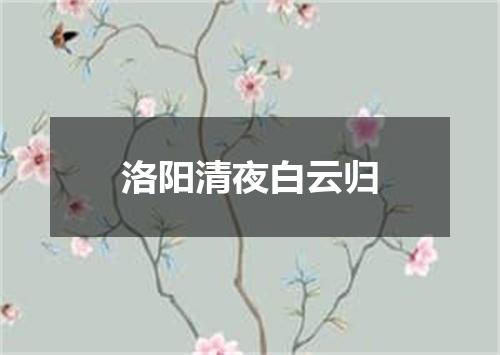 洛阳清夜白云归