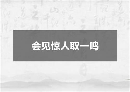 会见惊人取一鸣