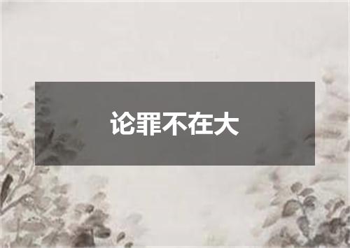论罪不在大