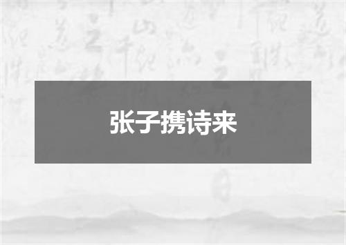 张子携诗来