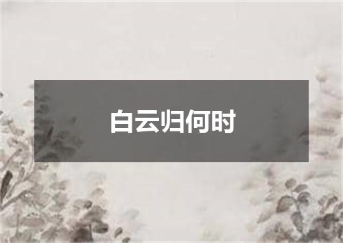 白云归何时