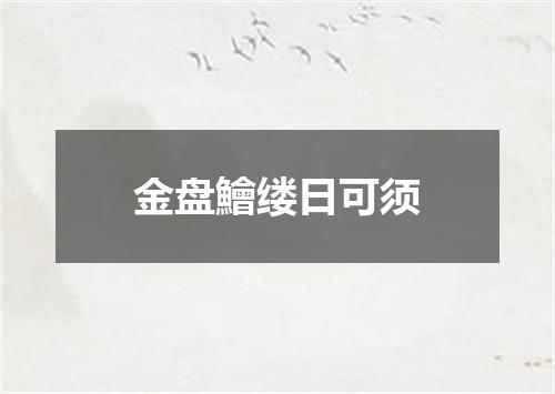 金盘鱠缕日可须