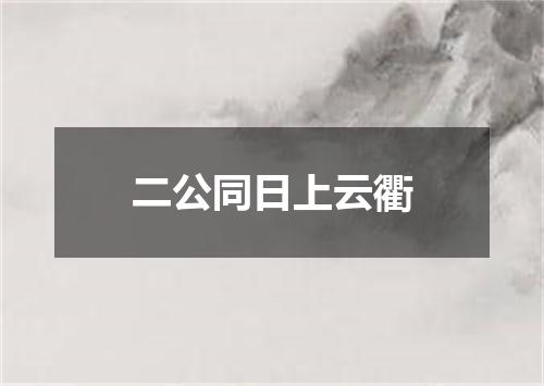 二公同日上云衢