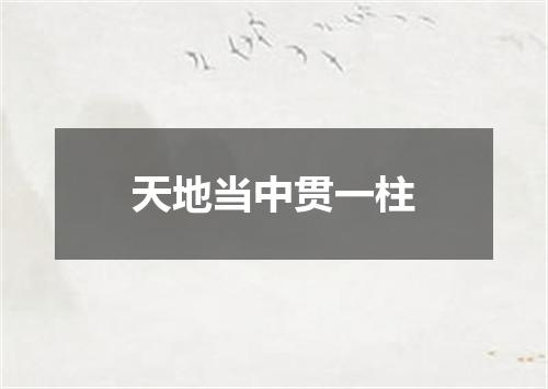 天地当中贯一柱