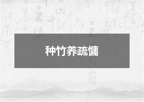 种竹养疏慵