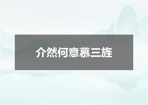 介然何意慕三旌
