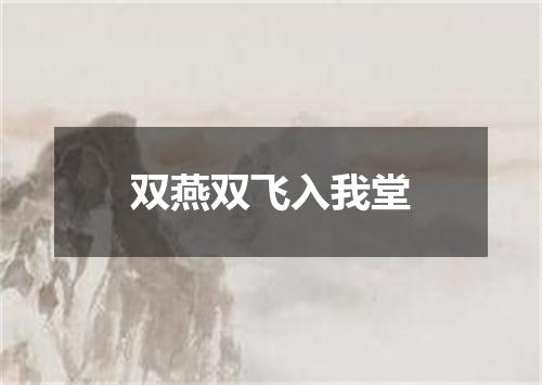 双燕双飞入我堂