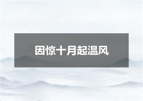 因惊十月起温风
