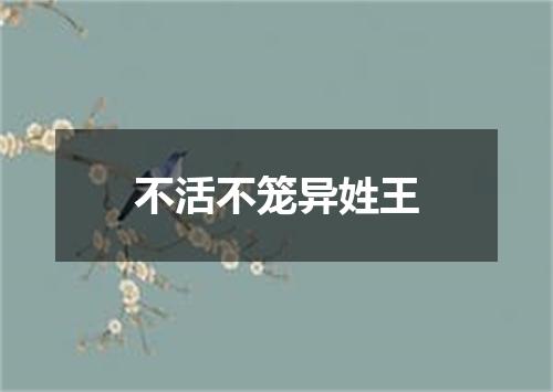 不活不笼异姓王