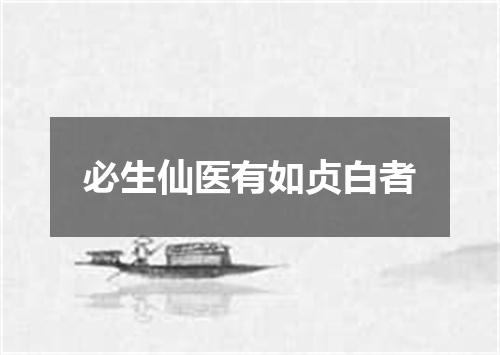 必生仙医有如贞白者