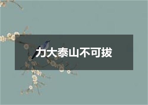 力大泰山不可拔