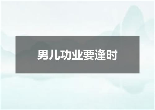 男儿功业要逢时