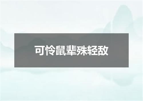 可怜鼠辈殊轻敌