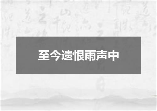 至今遗恨雨声中