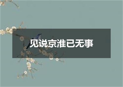 见说京淮已无事
