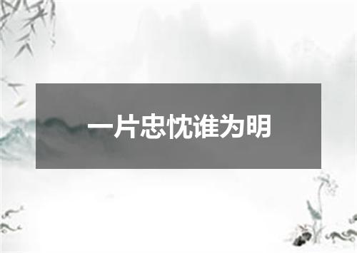 一片忠忱谁为明