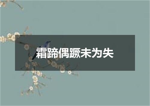 霜蹄偶蹶未为失