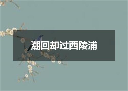 潮回却过西陵浦