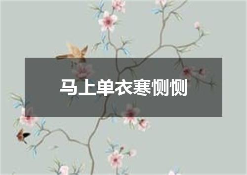 马上单衣寒恻恻